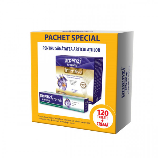 Pachet Proenzi - ArtroStop Intensive - 120 cpr + Proenzi ArtroStop crema - 100 ml