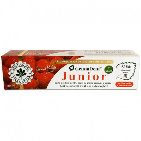 Pasta de dinti cu capsuni GennaDent Junior - 80 ml