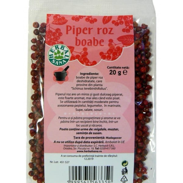 Piper roz boabe - 20 g Herbavit