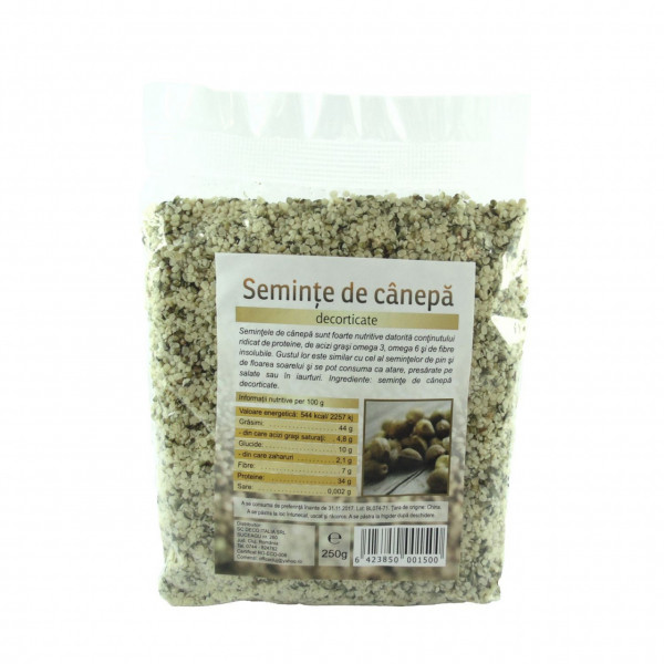 Seminte de canepa decorticate - 250 g