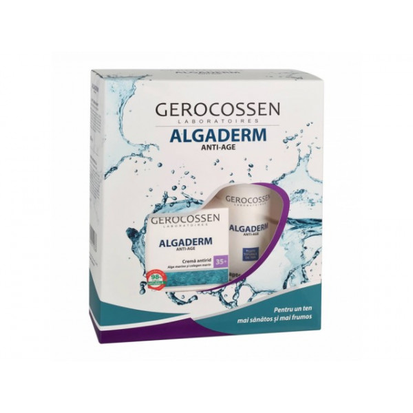 Set cadou Algaderm Crema antirid 35+ si Lapte demachiant, Gerocossen