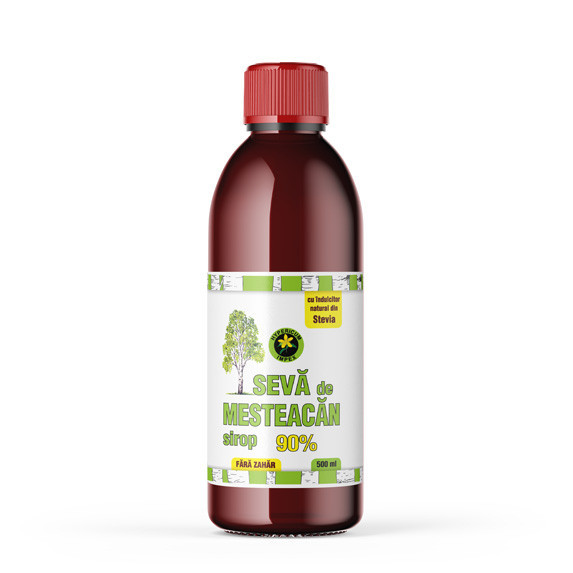 Sirop Seva de Mesteacan cu indulcitor natural Stevia rebaudiana - 500 ml
