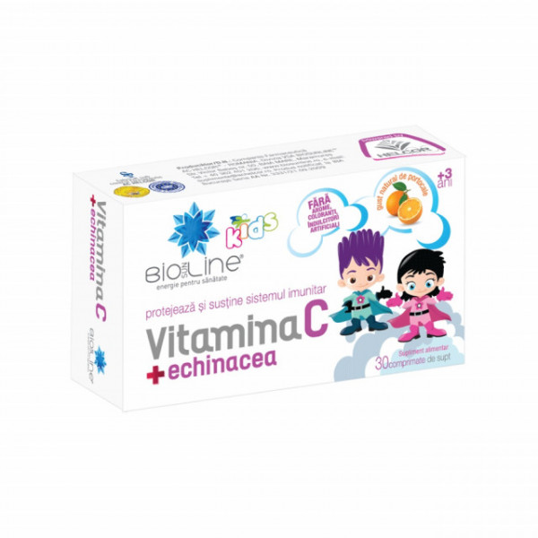 Vitamina C cu echinacea pentru copii - 30 cpr