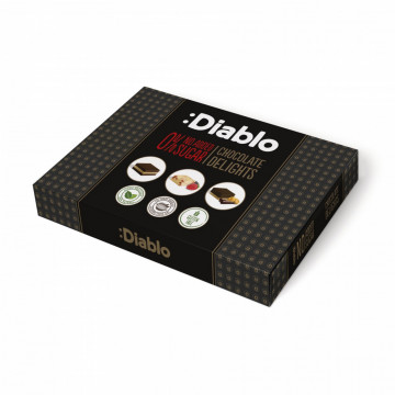 Cutie cu 3 sortimente de ciocolata Diablo, fara zahar, cu stevia - 115 g
