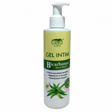 Gel intim cu bicarbonat, aloe si musetel cu pompita - 200 ml