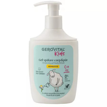 Gerovital Kids gel spalare corp si par sensitive - 300ml