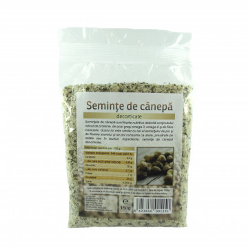 Seminte de canepa decorticate - 150 g