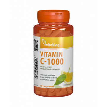 Vitamina C 1000 mg cu bioflavonoide, acerola si macese - 90 cpr