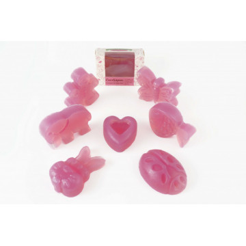 CocoSapun transparent figurine cu argan, nalba mare si note lila - 50 g