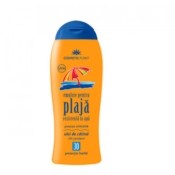 Emulsie plaja cu ulei de catina, rezistenta la apa SPF30 - 200 ml