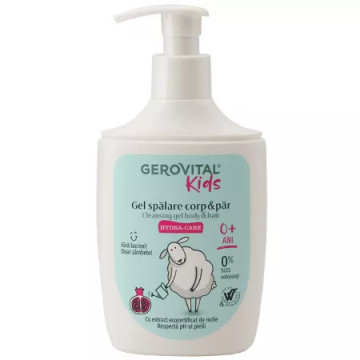Gerovital Kids gel spalare corp si par hydra-care - 300ml