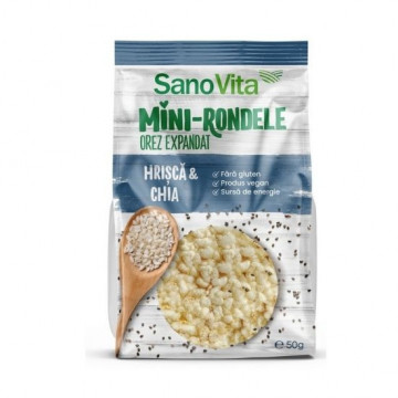 Mini rondele din orez cu hrisca si chia - 50 g