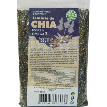 Seminte de Chia - 100 g Herbavit