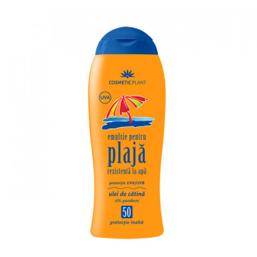 Emulsie plaja cu ulei de catina, rezistenta la apa SPF50 - 200 ml