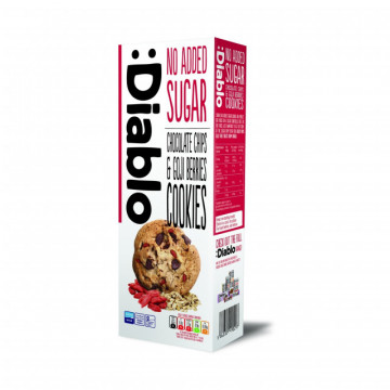 Fursecuri Diablo cu fulgi de ciocolata si goji, fara adaos de zahar - 135g