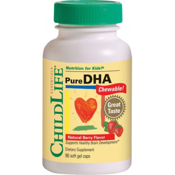 Pure DHA (gust de fructe) - 90 capsule gelatinoase moi masticabile - ChildLife Essentials