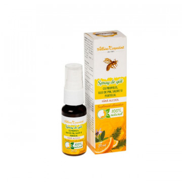 Spray de gat cu propolis, ulei de pin, salvie și portocal fara alcool - 20 ml