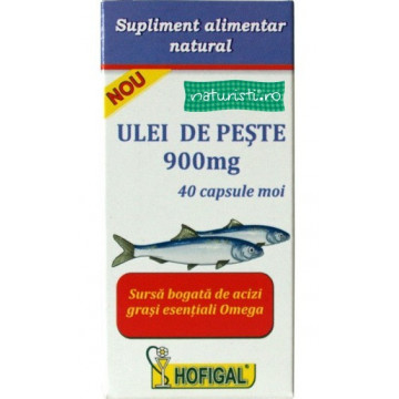 Ulei de peste 900mg - 40 capsule moi - Hofigal