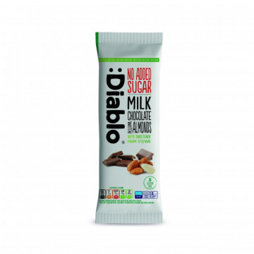Ciocolata Diablo cu lapte si migdale, fara adaos de zahar, fara gluten - 75 g