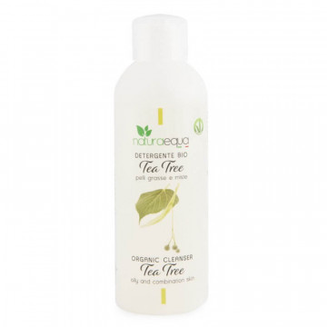 Demachiant organic cu ulei arbore de ceai pentru piele grasa si mixta, Naturaequa, 150 ml
