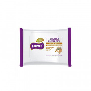Farmec Servetele demachiante cu ulei de argan - 20 buc