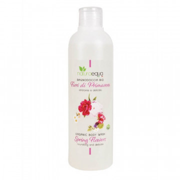 Gel de dus organic flori de primavara, Naturaequa, 250 ml