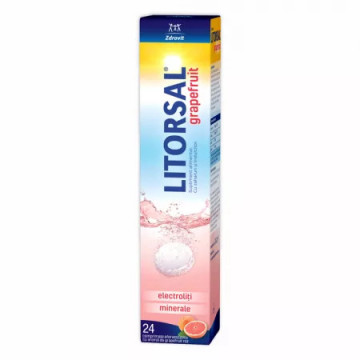 Litorsal electroliti cu aroma de grapefruit - 24 cpr efervescente