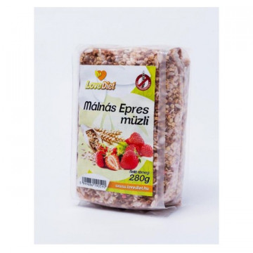 Mussli fara gluten cu zmeura-capsuni - 280 g LoveDiet