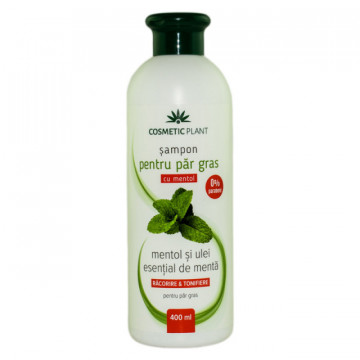 Sampon pentru par gras cu mentol si ulei esential de menta - 400 ml