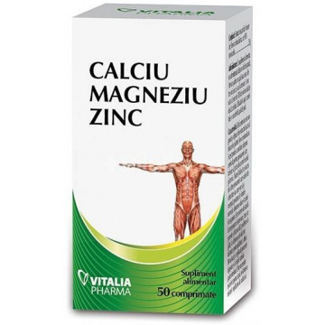 Calciu, Magneziu si Zinc - 50 cpr