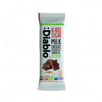 Ciocolata Diablo cu lapte si orez expandat, fara adaos de zahar, fara gluten - 75 g