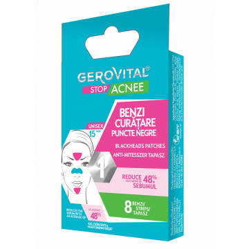 Gerovital Stop Acnee Benzi Curatare Puncte Negre - 8 buc/cutie
