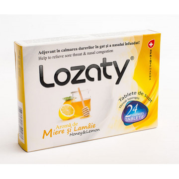 Lozaty cu aroma de Miere si Lamaie - 24 tbl Sprint Pharma