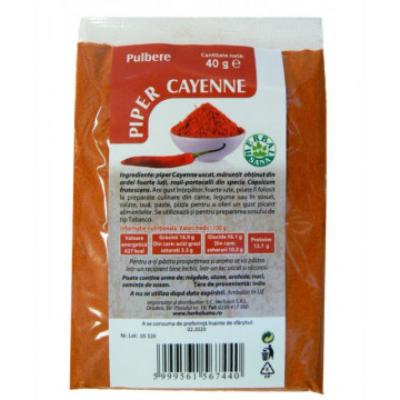 Piper Cayenne pulbere - 40 g Herbavit