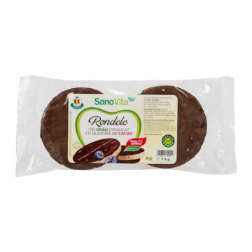 Rondele din grau cu glazura de cacao - 75g