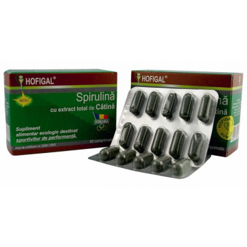 Spirulina cu extract total de catina 40cpr Hofigal