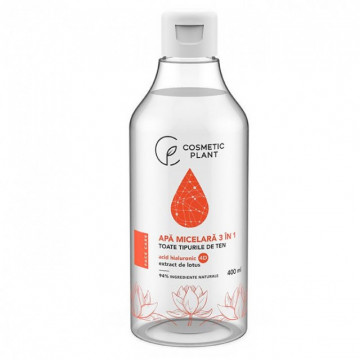 Apa micelara 3 în 1 cu acid hiluronic 4D si extract de lotus - 400 ml