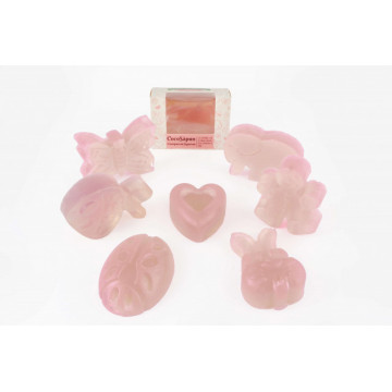 CocoSapun transparent figurine cu argan, migdale dulci si parfum de roze - 50 g