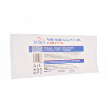 Pansament adeziv steril Pore, Minut, 10cm x 25cm