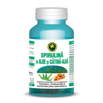 Spirulina cu Aloe si Catina Alba - 60 cps