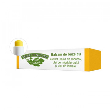 Balsam de buze cu extract uleios de morcovi, ulei de migdale si ulei de lamaie 4.8 g