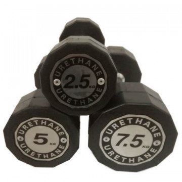 Gantera hexagonala din poliuretan - 32.5 kg, Dayu Fitness