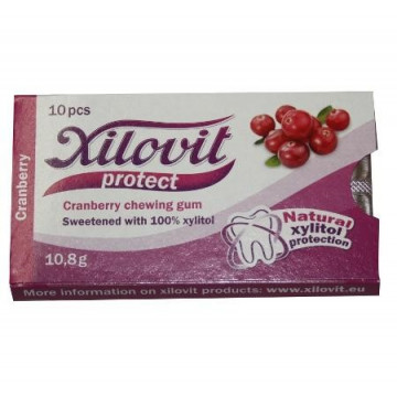 Guma de mestecat Xilovit afine rosii 10/folie