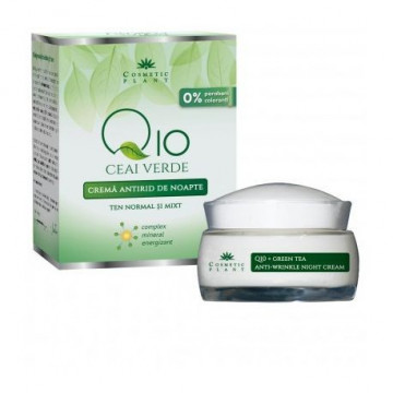 Crema antirid noapte Q10 + ceai verde si complex mineral - 50 ml
