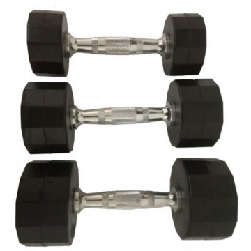 Gantera hexagonala din poliuretan - 32.5 kg, Dayu Fitness