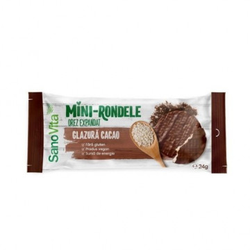 Mini rondele din orez cu glazura de cacao - 24 g