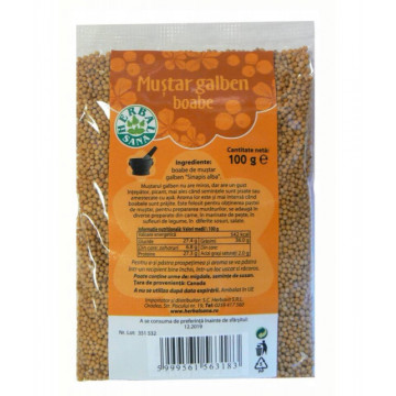 Mustar Galben boabe - 100 g Herbavit
