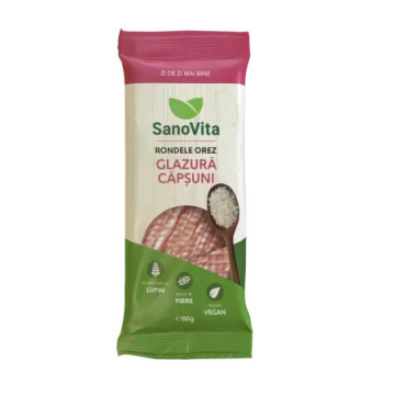 Rondele din orez expandat cu glazura de Capsuni - 66 g