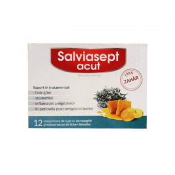 Salviasept acut fara zahar - 12 cpr