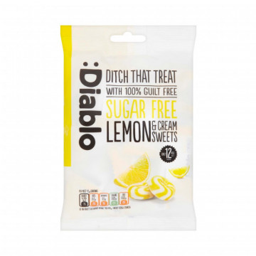 Bomboane cremoase cu lamaie si frisca Diablo, fara zahar - 75g